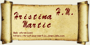 Hristina Martić vizit kartica